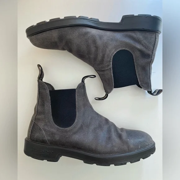Blundstone #1910 Suede Original Chelsea Boots Steel Grey - Picture 2 of 4